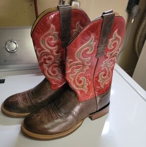 Women's Western Cowboy Boots - Red and Brown